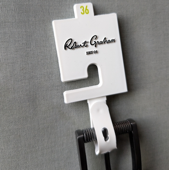 Robert Graham Black/Brown Leather Belt - Picture 2 of 6